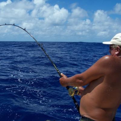 Klaus im Fight an der Schleppangel