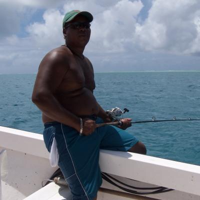 Jean-Marie beim Schleppangeln