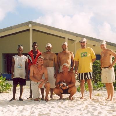 Gruppenfoto von glücklichen Anglern