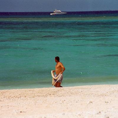 JeanMigal mit Netz fürs Köderfischfangen