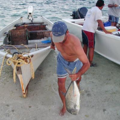 Entladen der Beute für den Koch